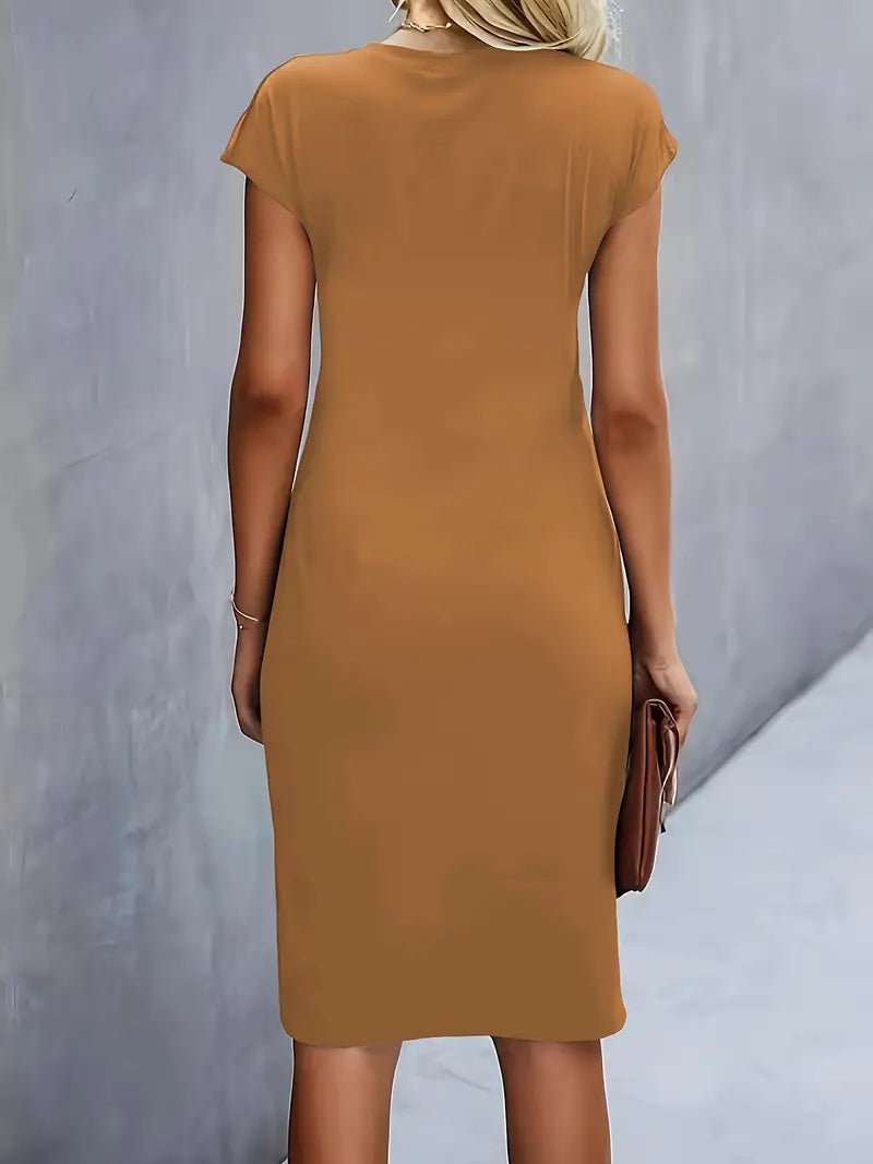 Women's Black Bodycon Midi Party Dress