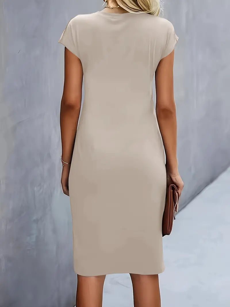 Women's Black Bodycon Midi Party Dress