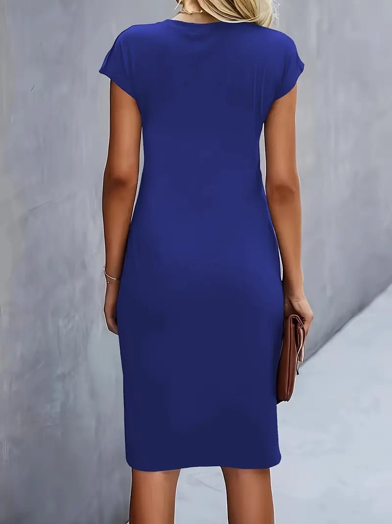 Women's Black Bodycon Midi Party Dress
