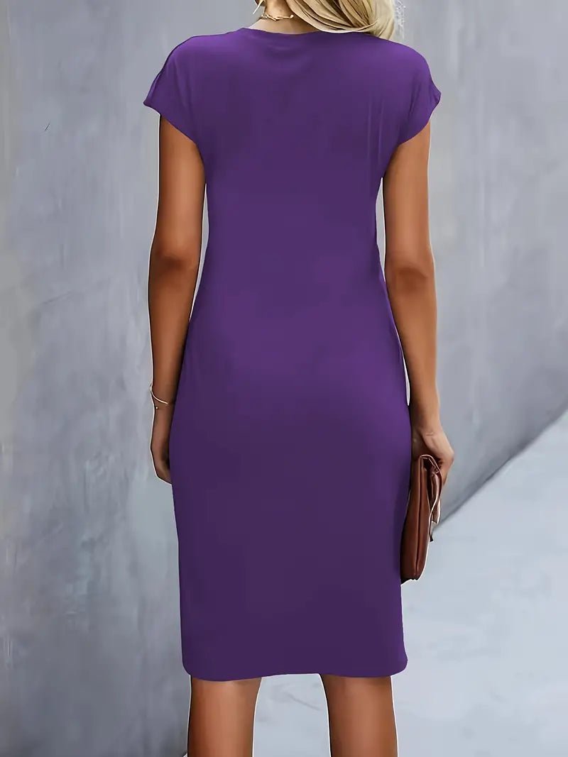 Women's Black Bodycon Midi Party Dress