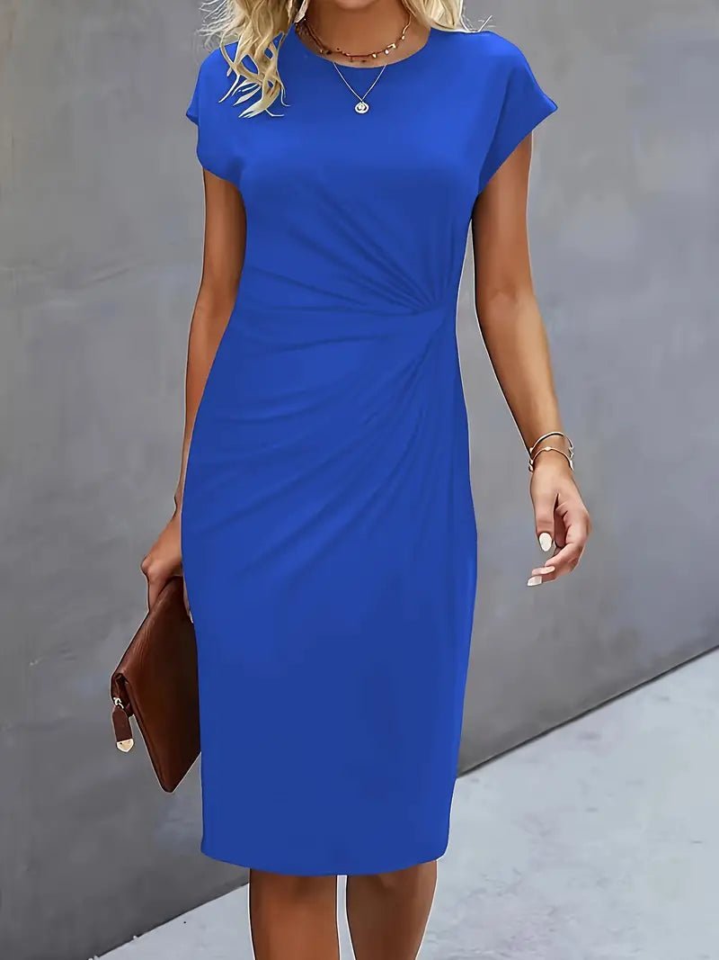 Women's Black Bodycon Midi Party Dress - Blue
