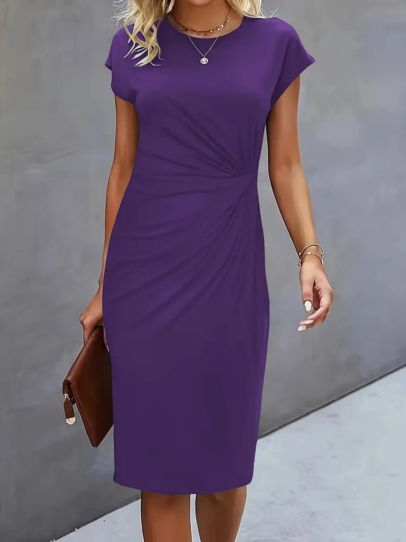 Women's Black Bodycon Midi Party Dress - Violet