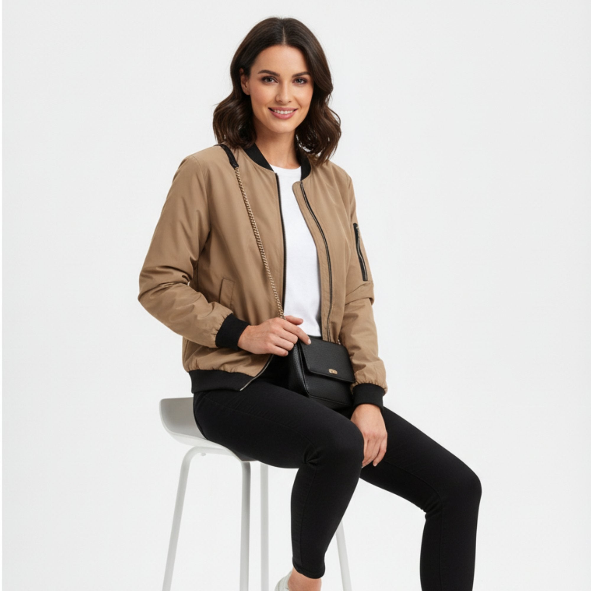 Women's Cropped Bomber Jacket