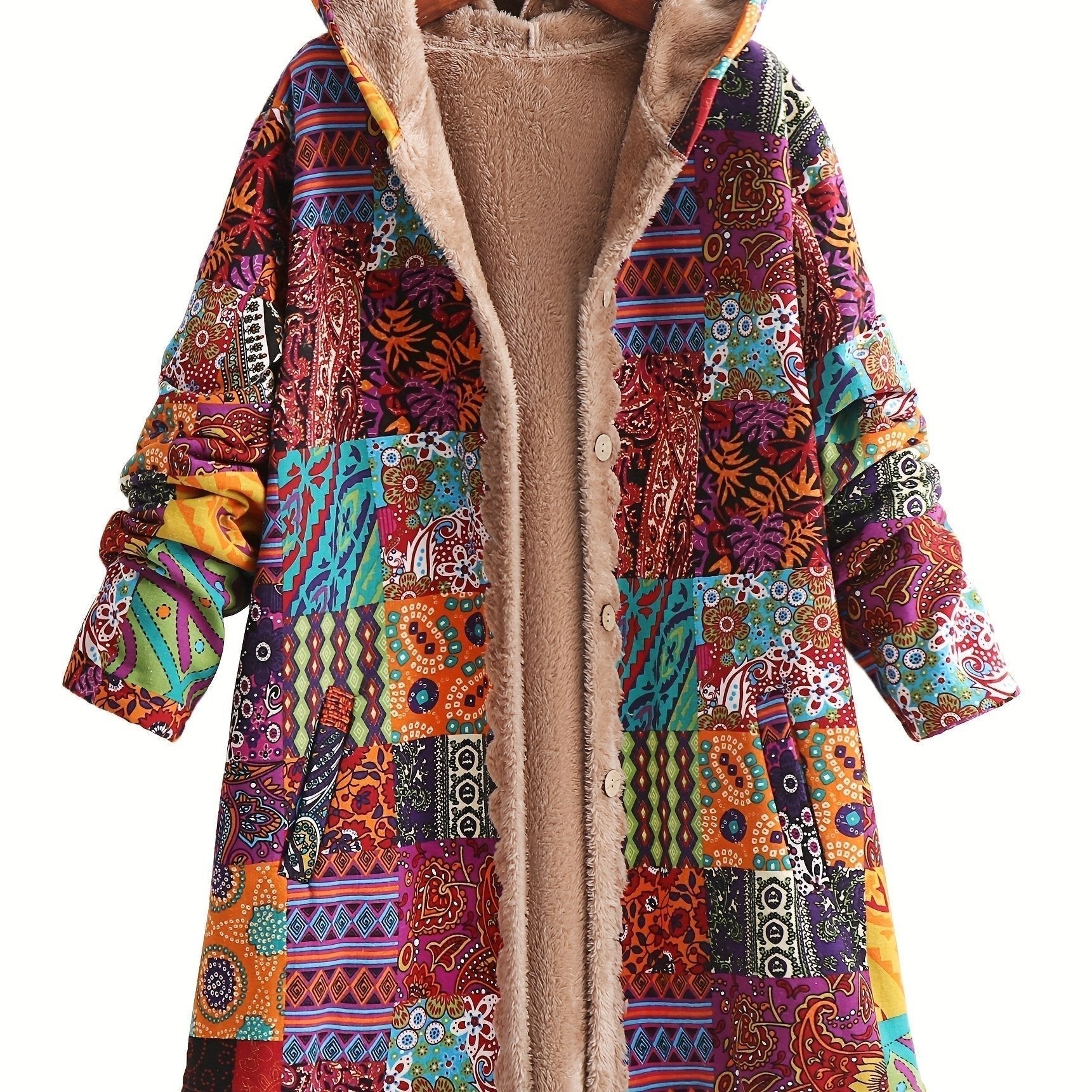 Women's Hooded Longline Teddy Coat