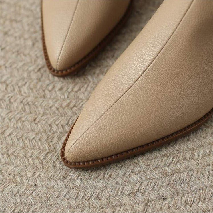 Women's Leather Pointed-Toe Ankle Boots