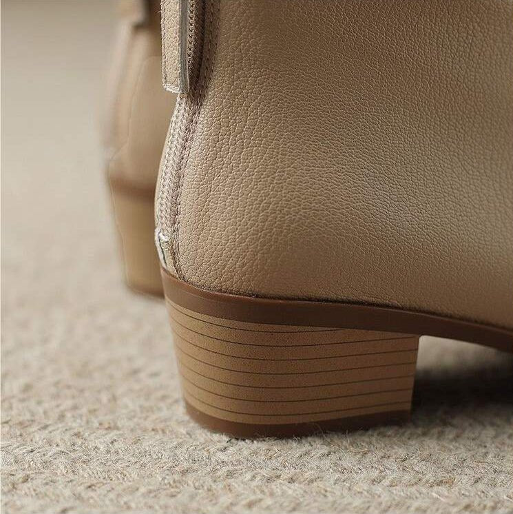 Women's Leather Pointed-Toe Ankle Boots