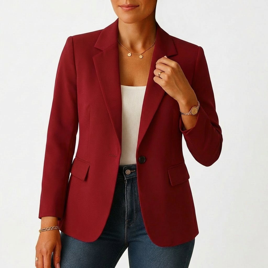 Women's Work Blazer - Burgundy