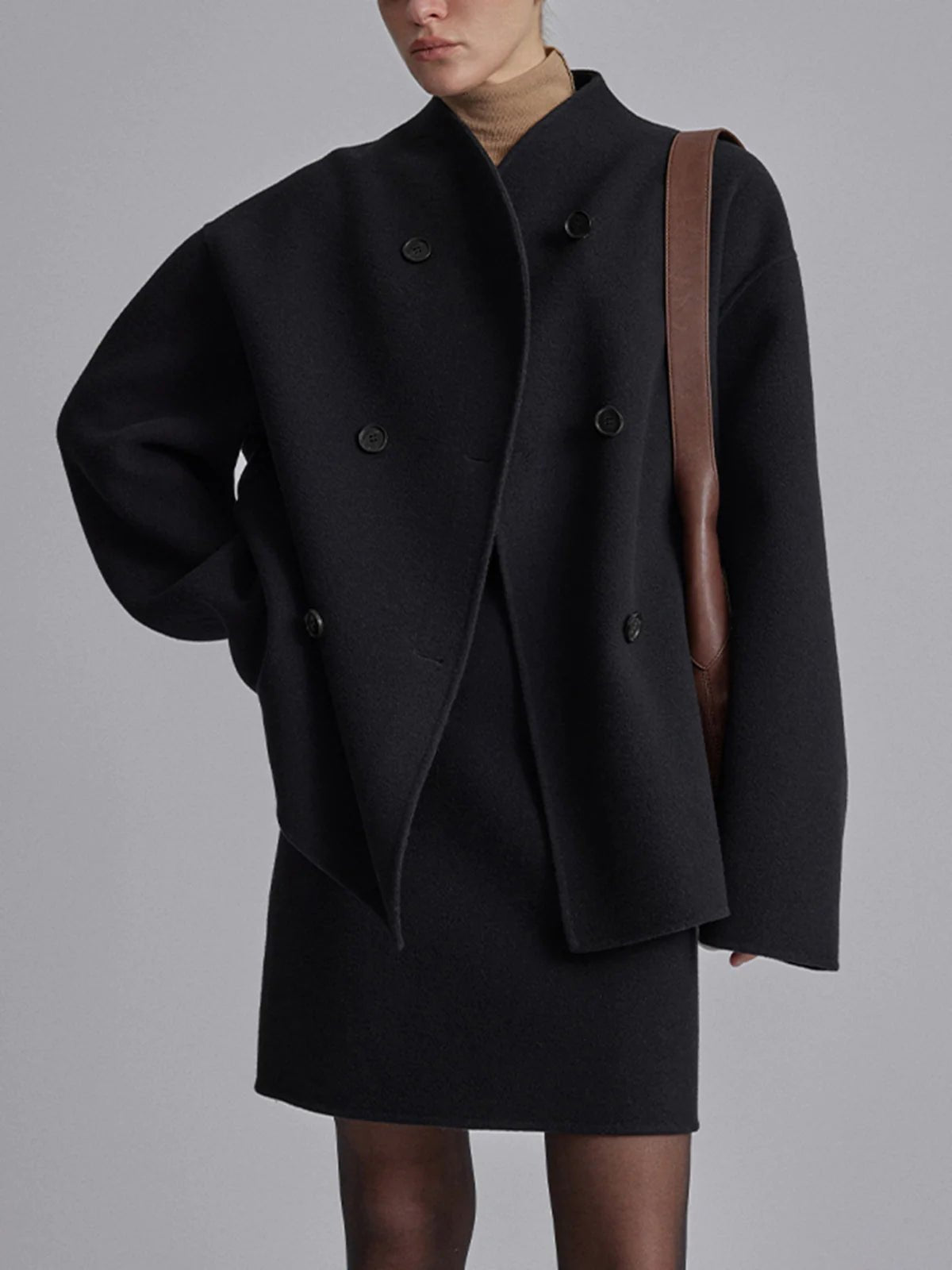 Women's Cropped Wool Coat