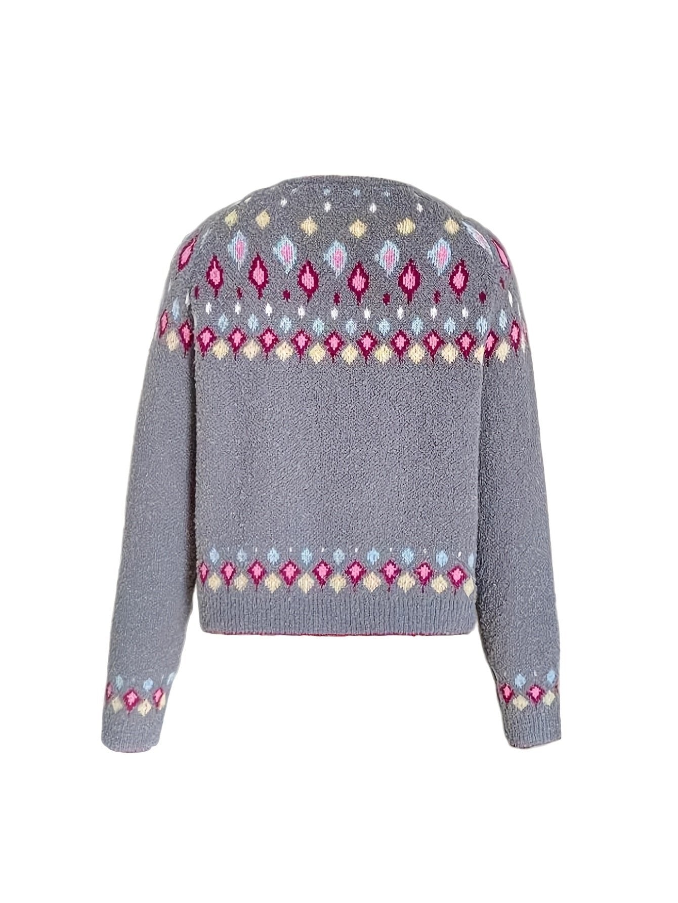 Women's Oversized Floral Christmas V-Neck Cardigan