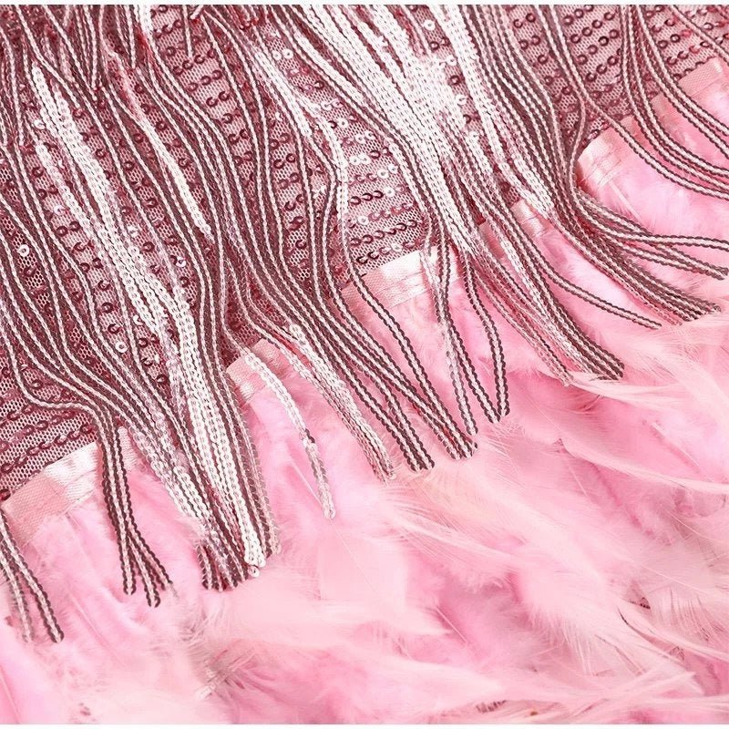 Women's Fringe Sequin Mini Party Dress