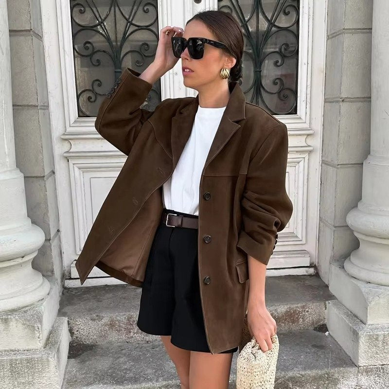 Women's Oversized Suede Blazer