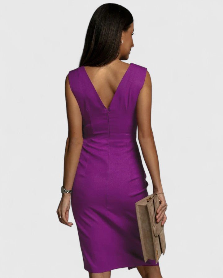 Women's Satin Bodycon Midi Party Dress