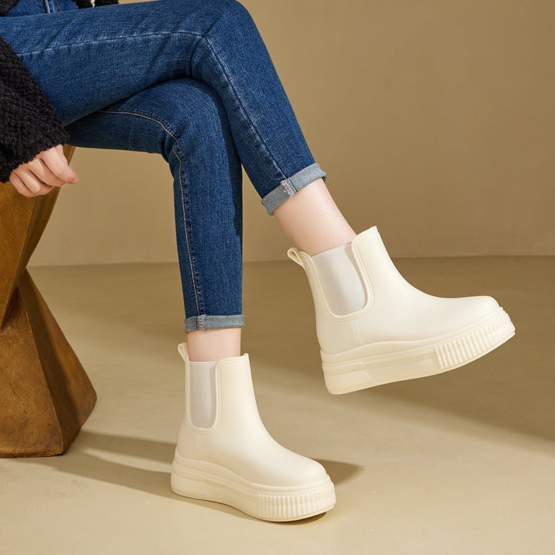 Women's Rain Waterproof Platform Chelsea Boots