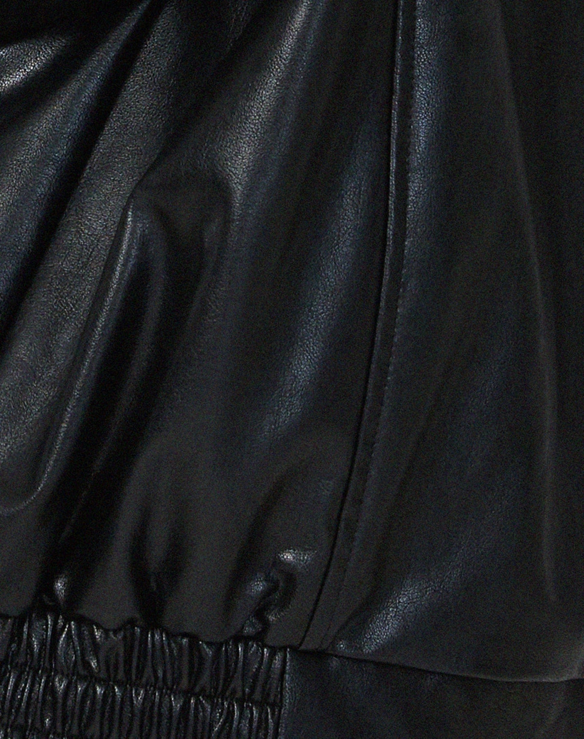 Women's Oversized Faux Leather Bomber Jacket