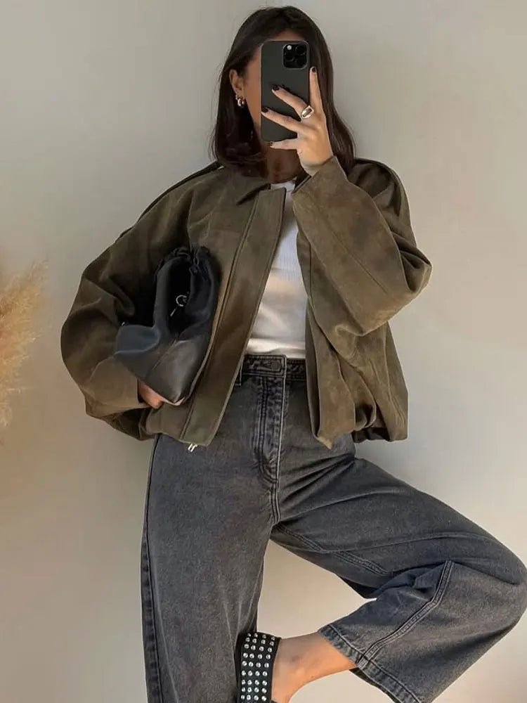 Women's Cropped Suede Jacket