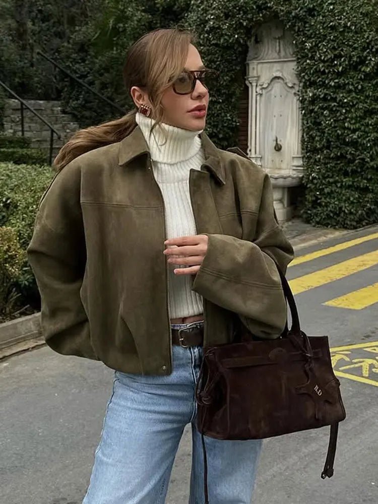Women's Cropped Suede Jacket