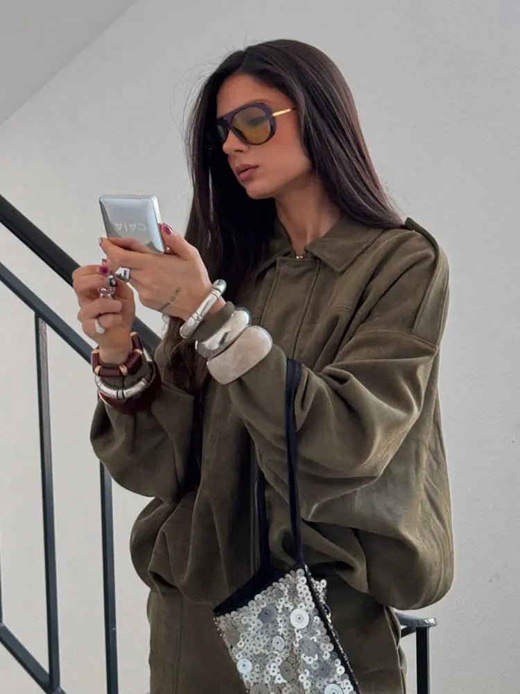 Women's Cropped Suede Jacket