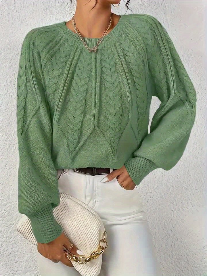 Women's Chunky Cropped Cable Knit Jumper