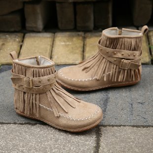 Women's Suede Ankle Boots - Khaki