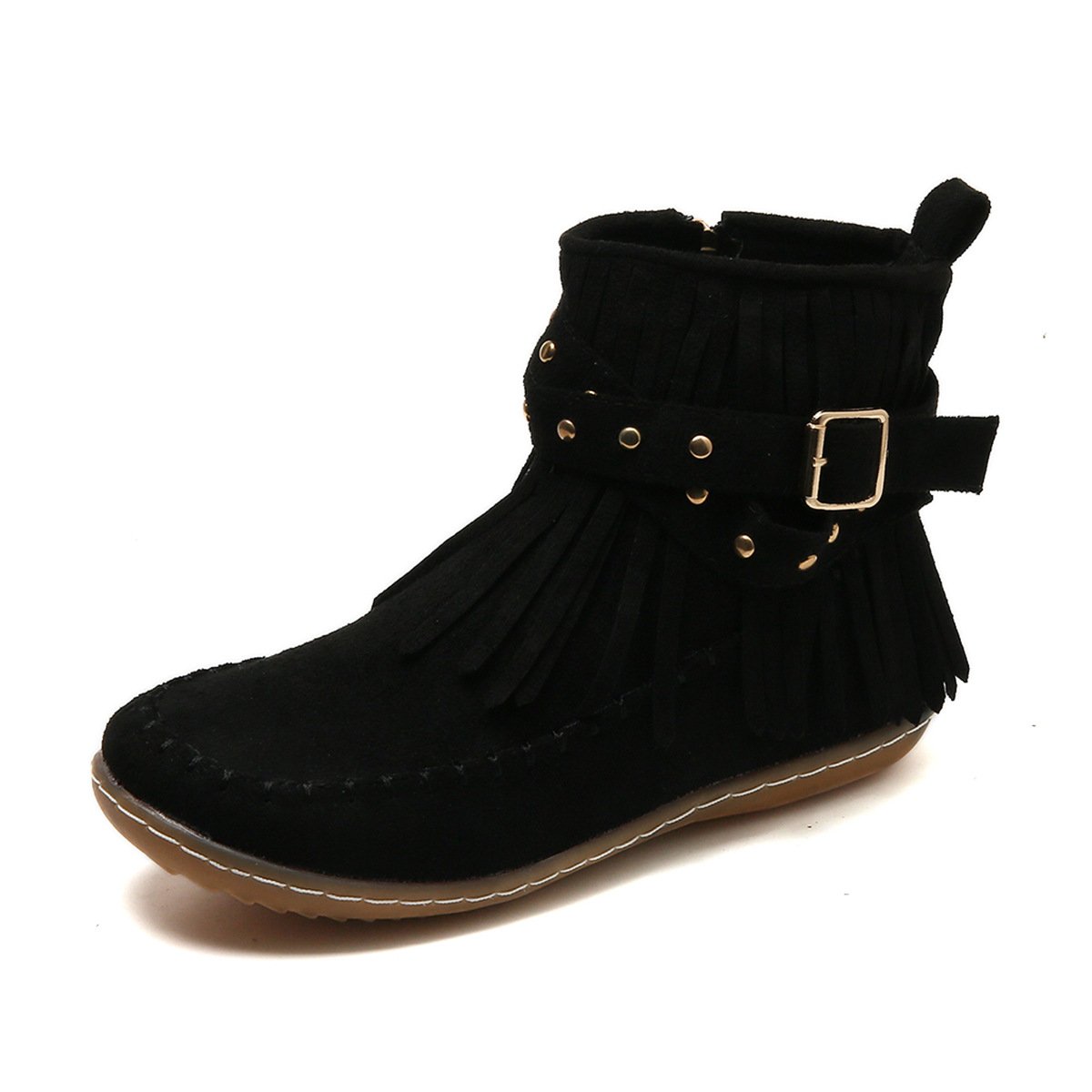 Women's Suede Ankle Boots - Black