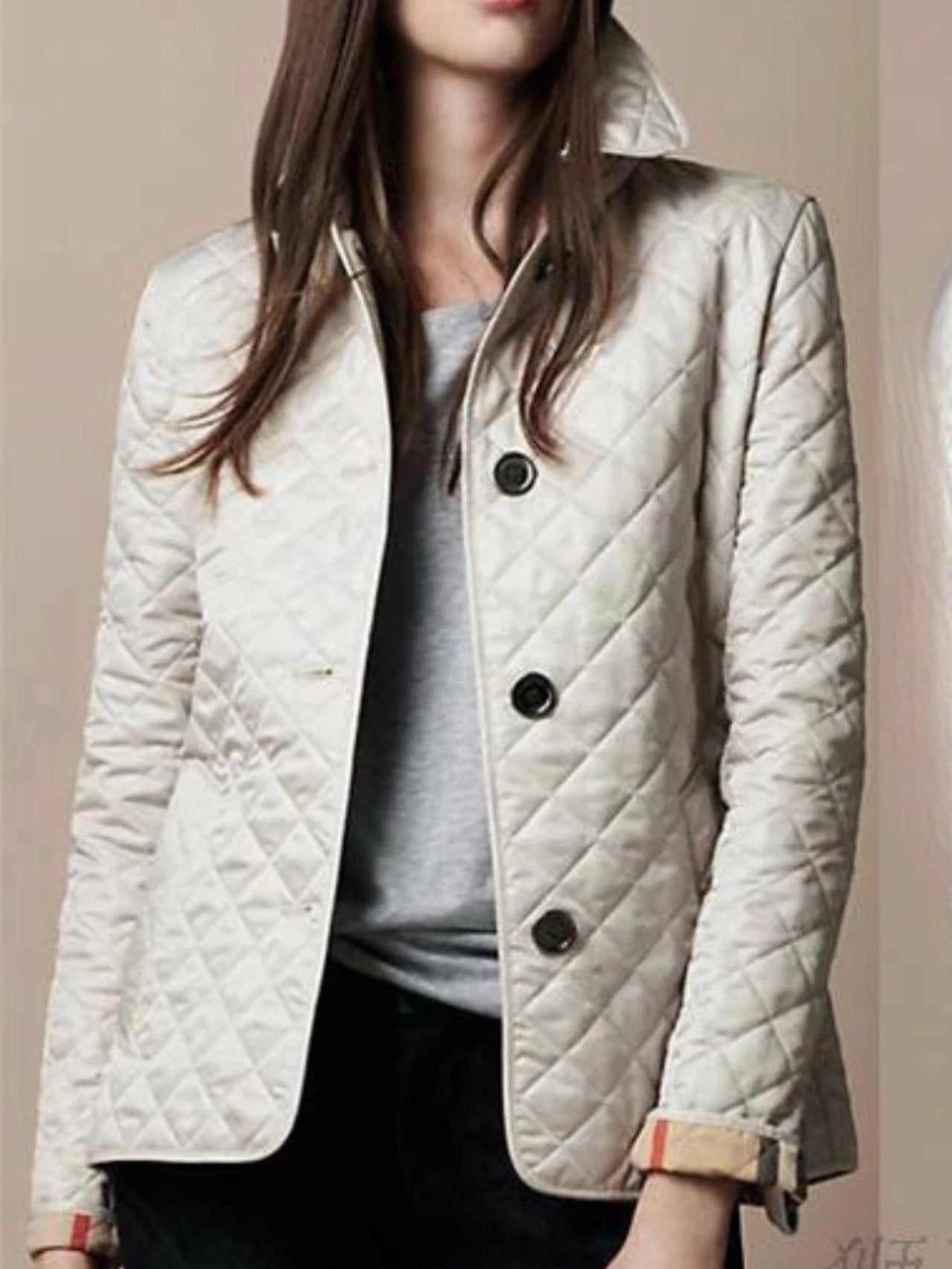 Women's Slim Quilted Puffer Jacket - White