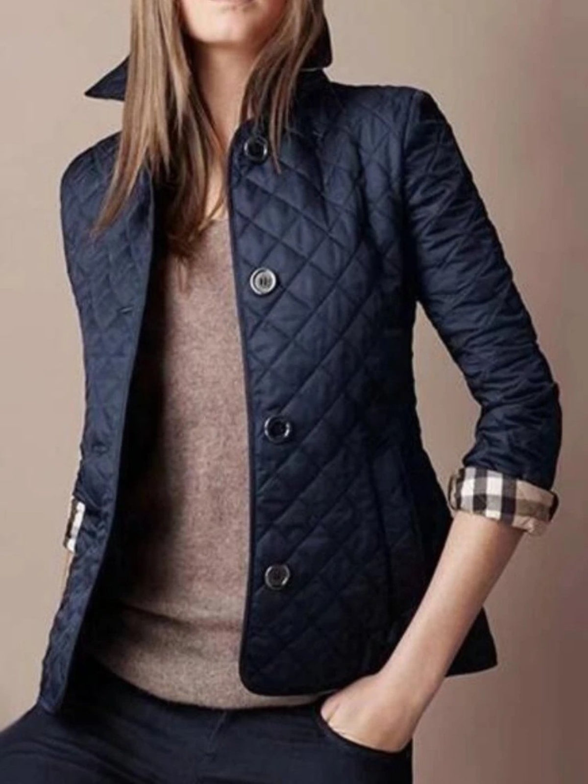 Women's Slim Quilted Puffer Jacket - Blue