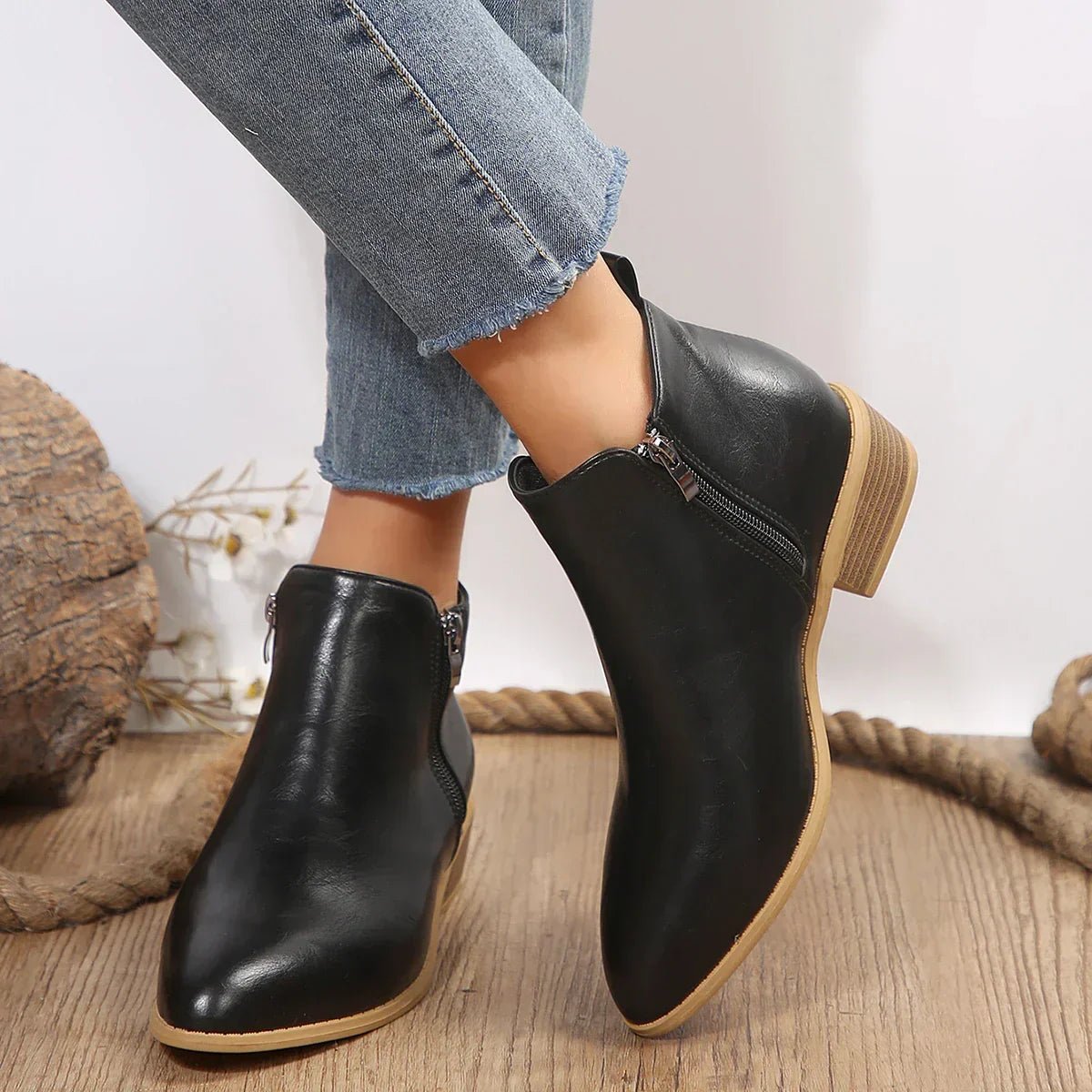 Women's Faux Leather Ankle Boots