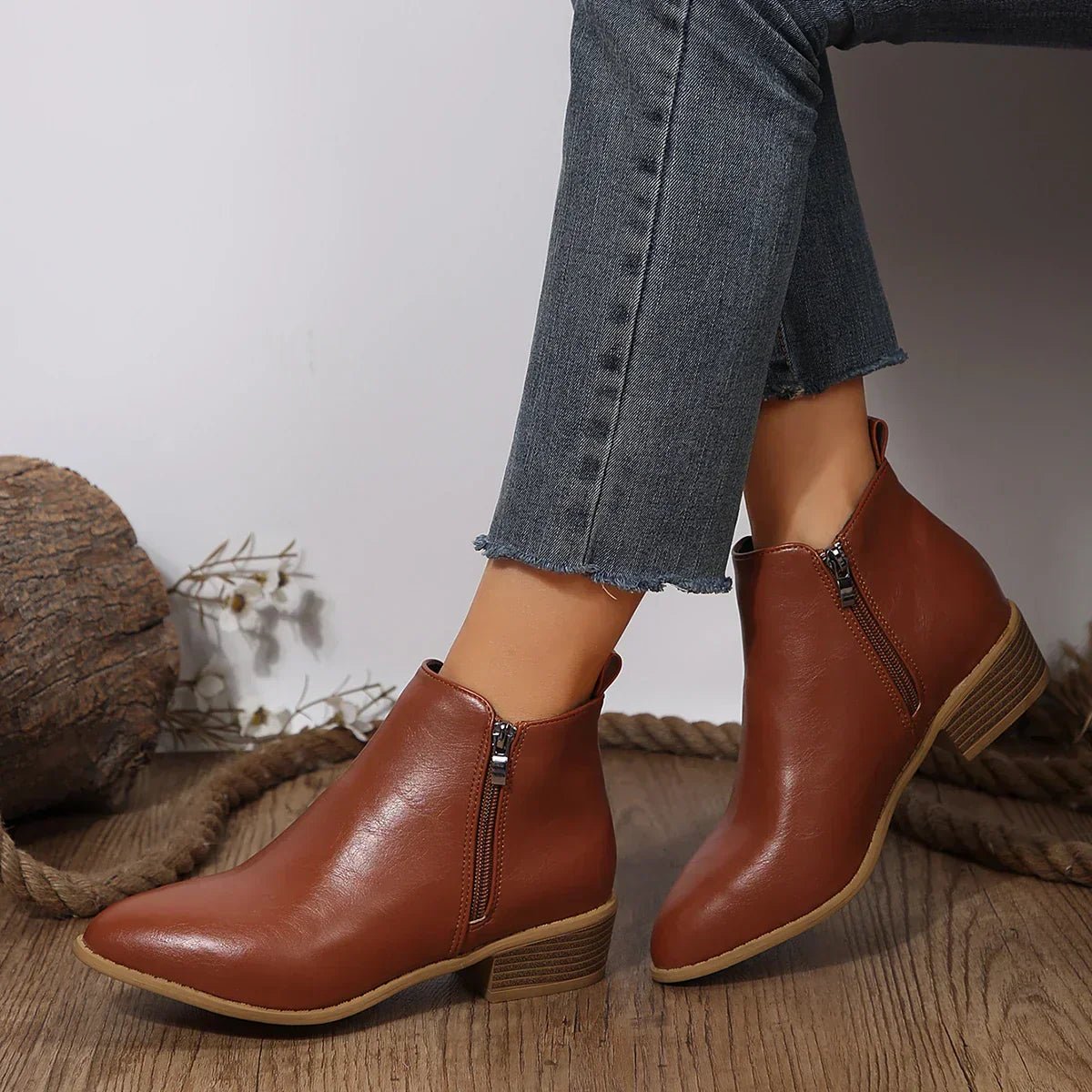 Women's Faux Leather Ankle Boots
