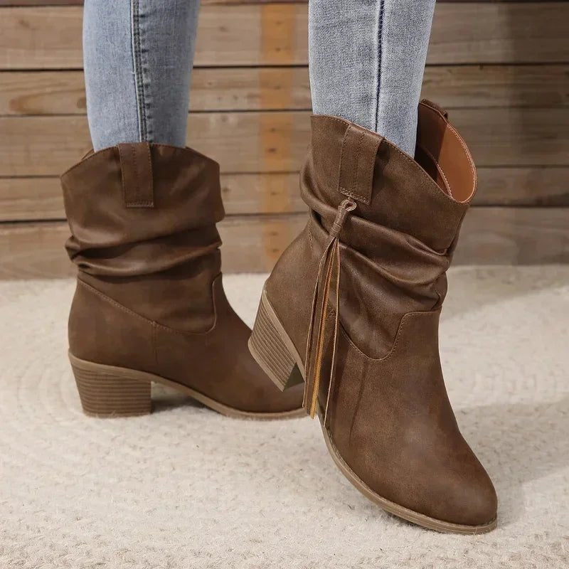 Women's Braided Slouchy Ankle Boots