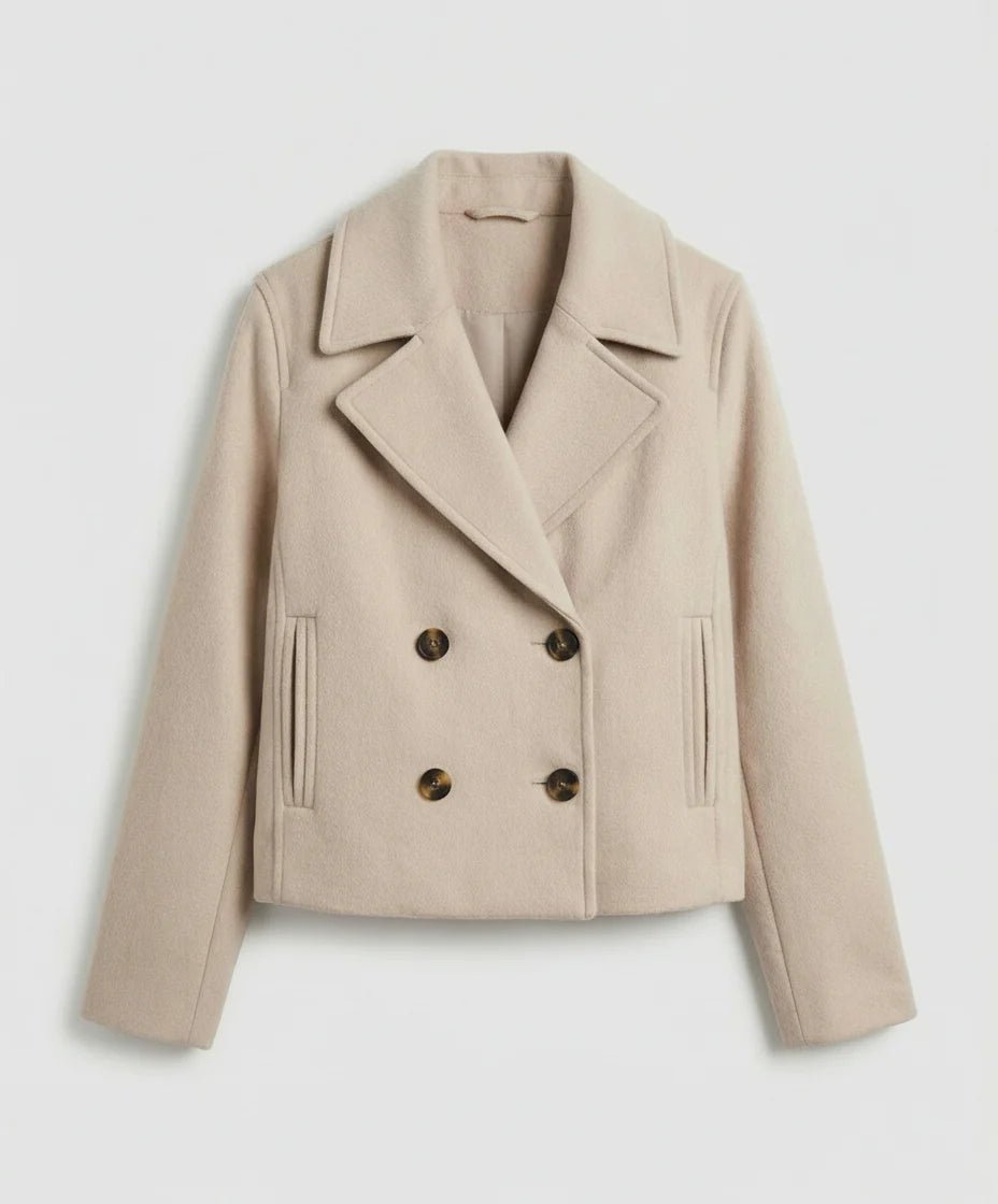 Women's Oversized Cropped Wool Peacoat