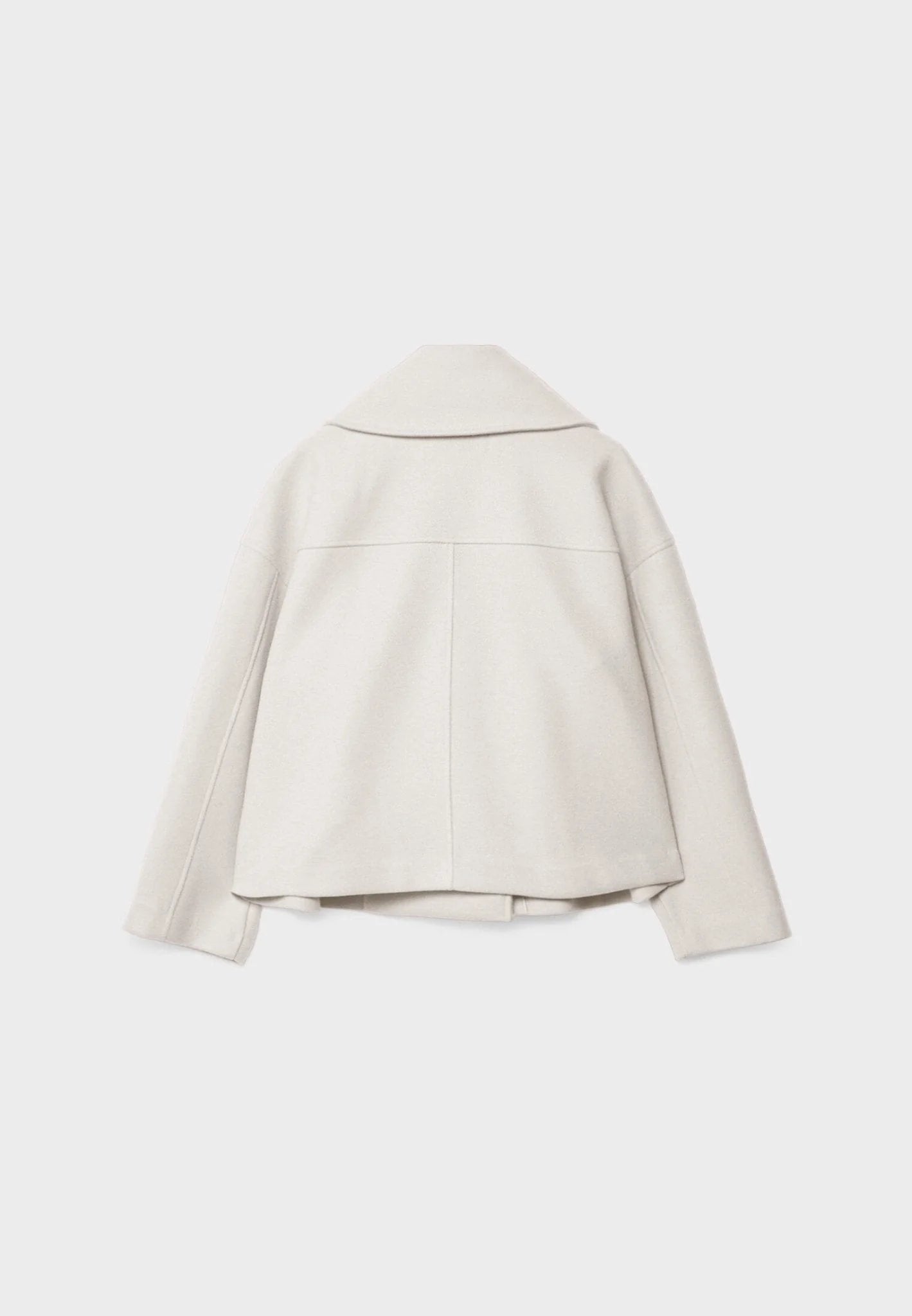Women's Oversized Cropped Wool Peacoat - White