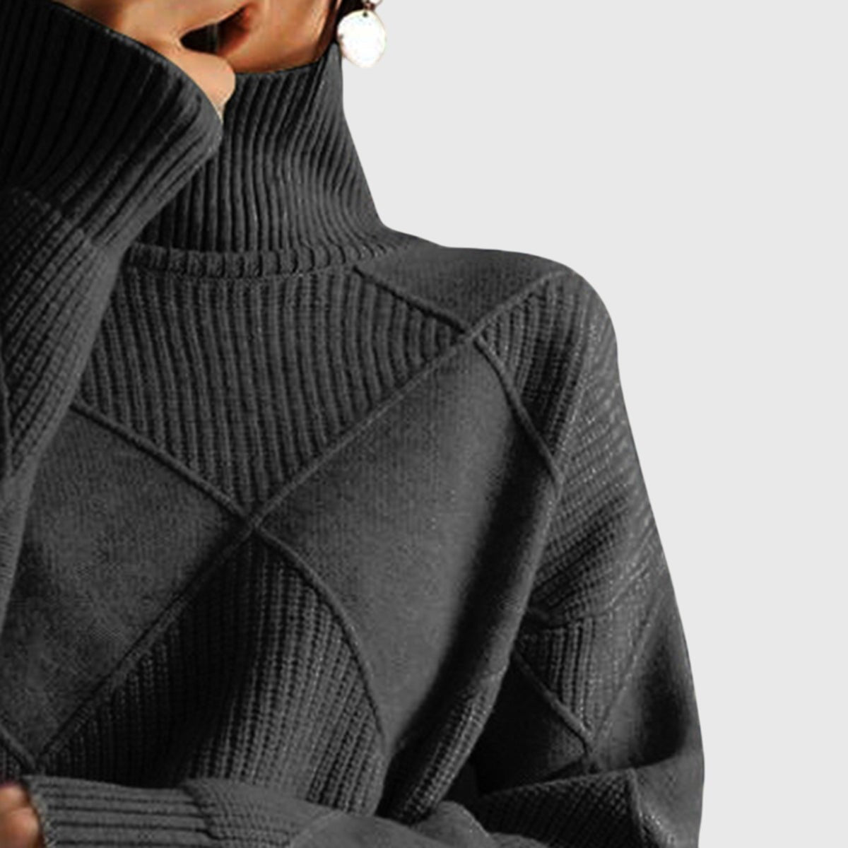Women's Chunky Oversized Wool Roll Neck Jumper