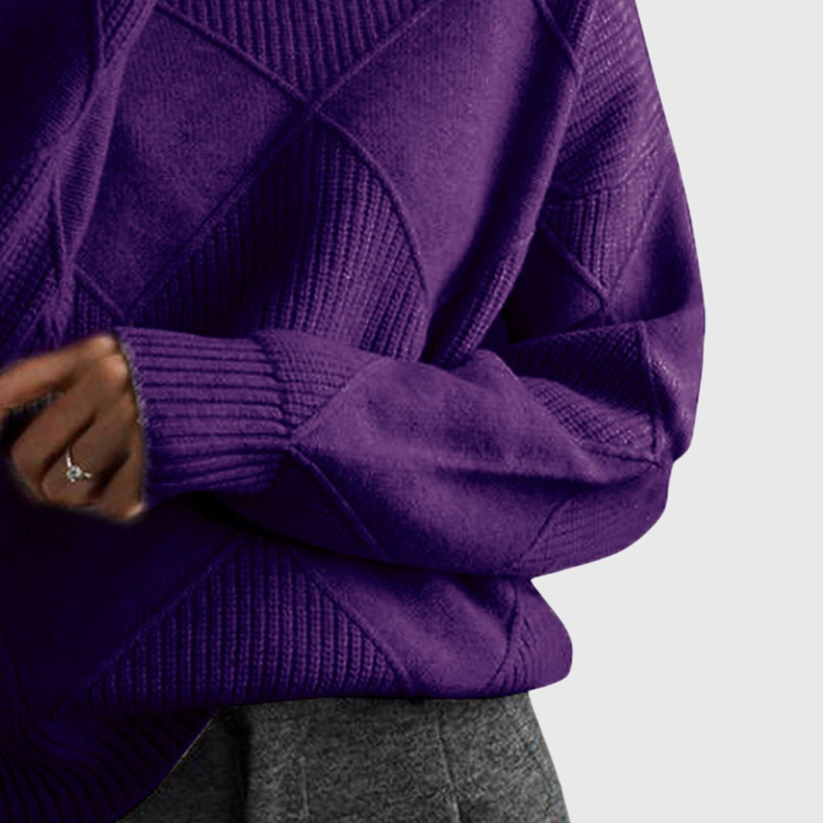 Women's Chunky Oversized Wool Roll Neck Jumper