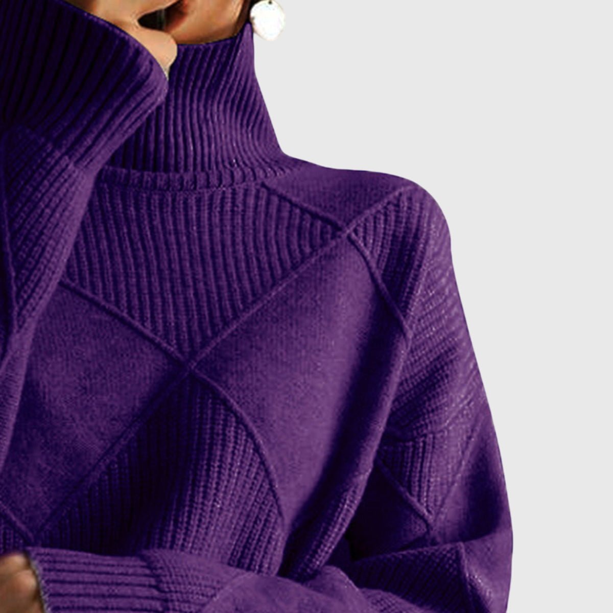 Women's Chunky Oversized Wool Roll Neck Jumper
