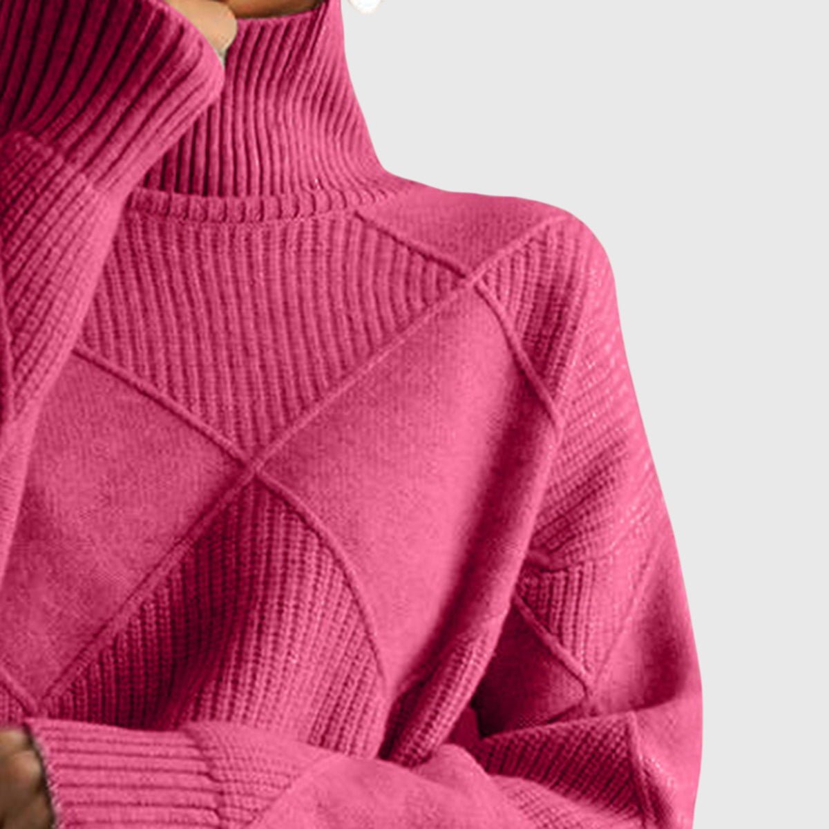 Women's Chunky Oversized Wool Roll Neck Jumper