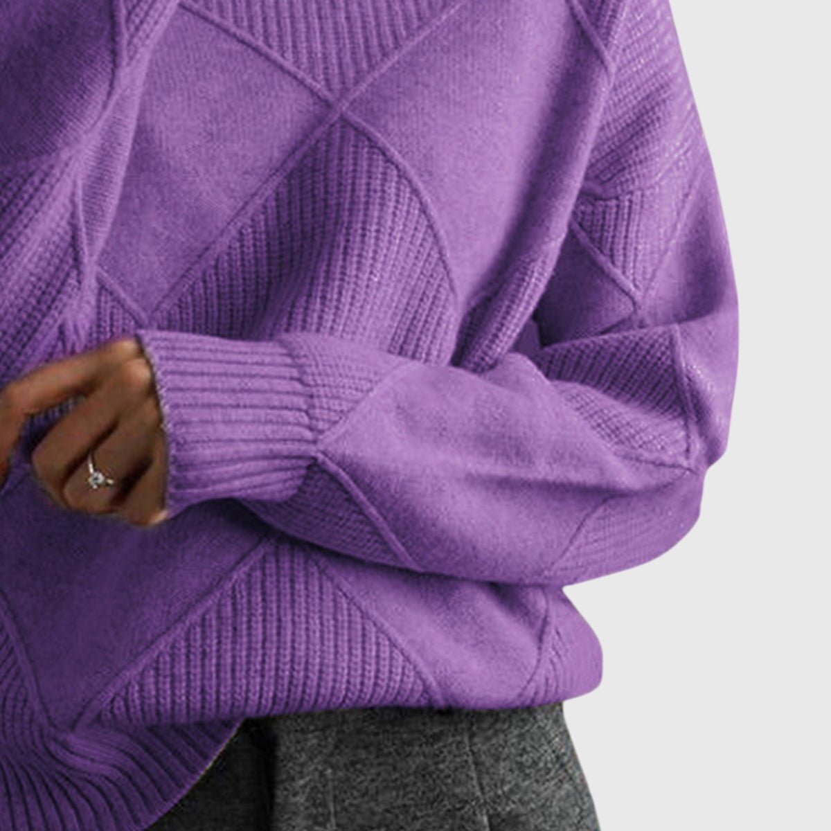 Women's Chunky Oversized Wool Roll Neck Jumper