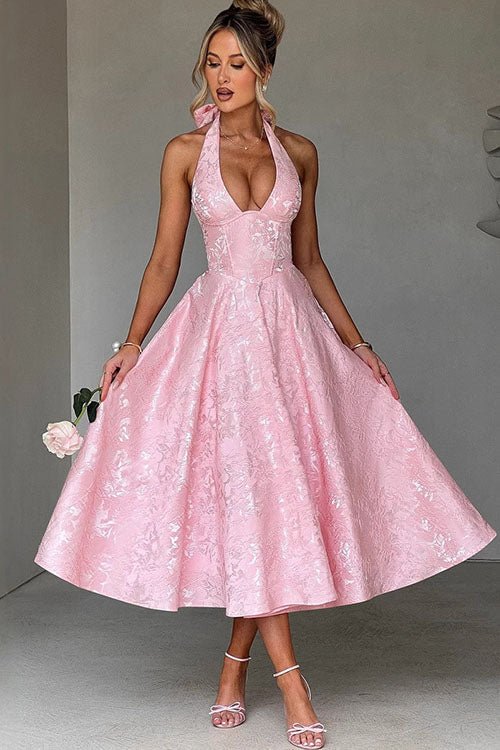Women's Halter Party Midi Dress
