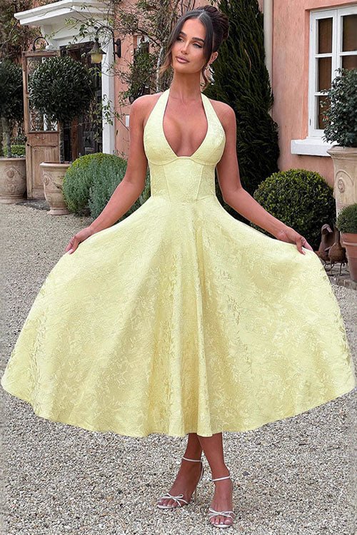 Women's Halter Party Midi Dress