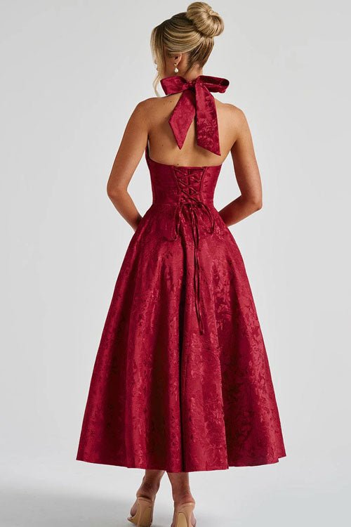 Women's Halter Party Midi Dress