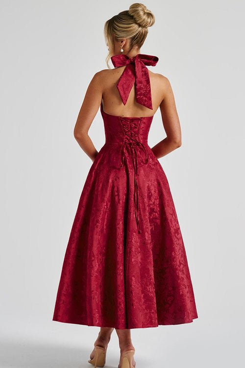 Women's Halter Party Midi Dress