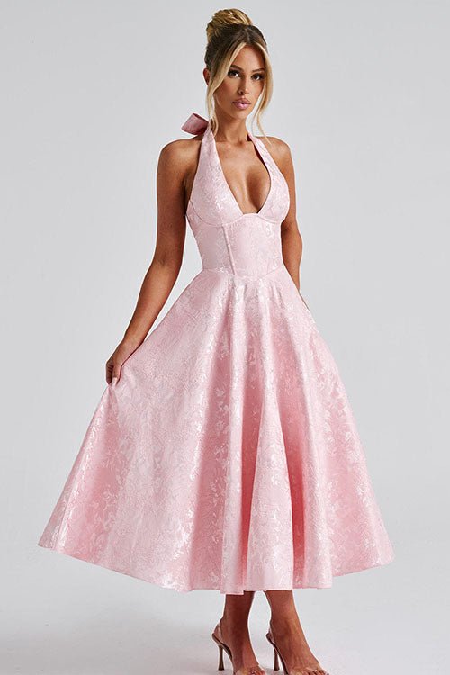 Women's Halter Party Midi Dress