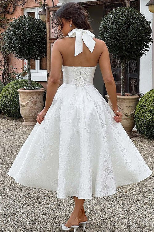 Women's Halter Party Midi Dress