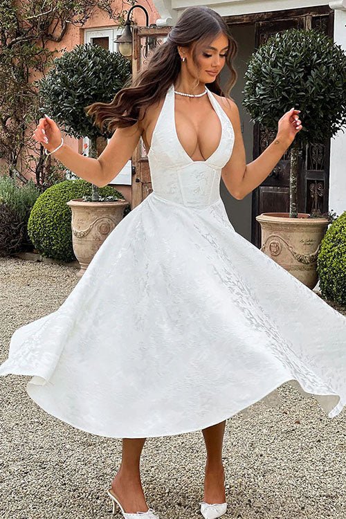 Women's Halter Party Midi Dress
