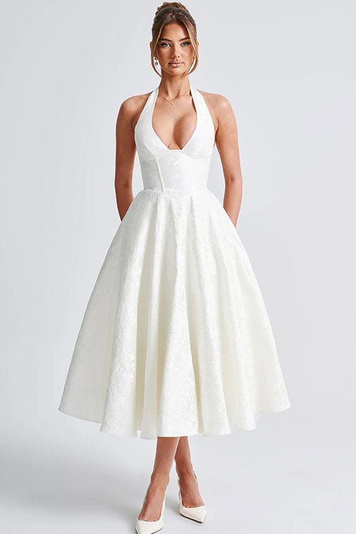 Women's Halter Party Midi Dress