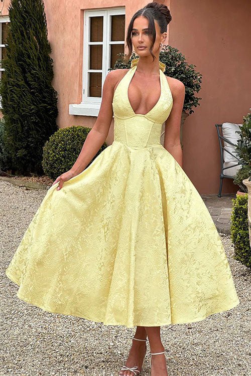 Women's Halter Party Midi Dress