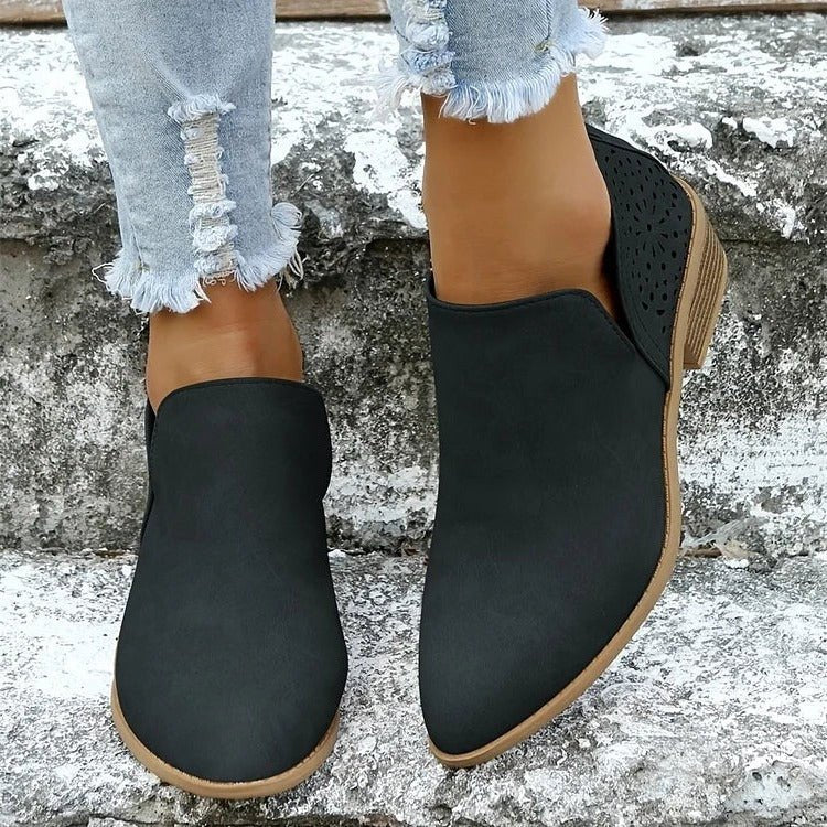 Women's Floral Suede Ankle Booties