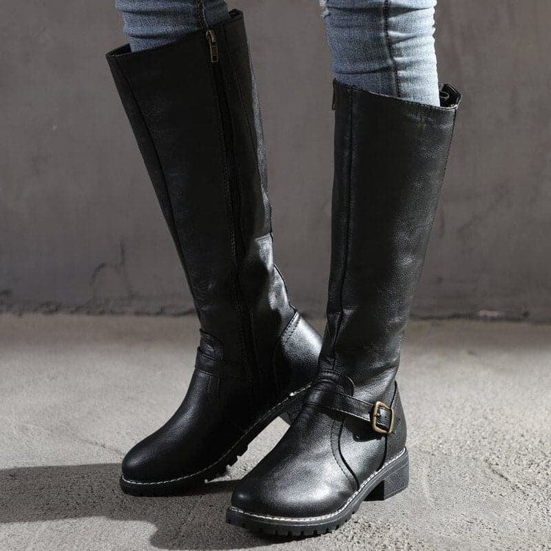 Women's Faux Leather Knee-High Riding Boots