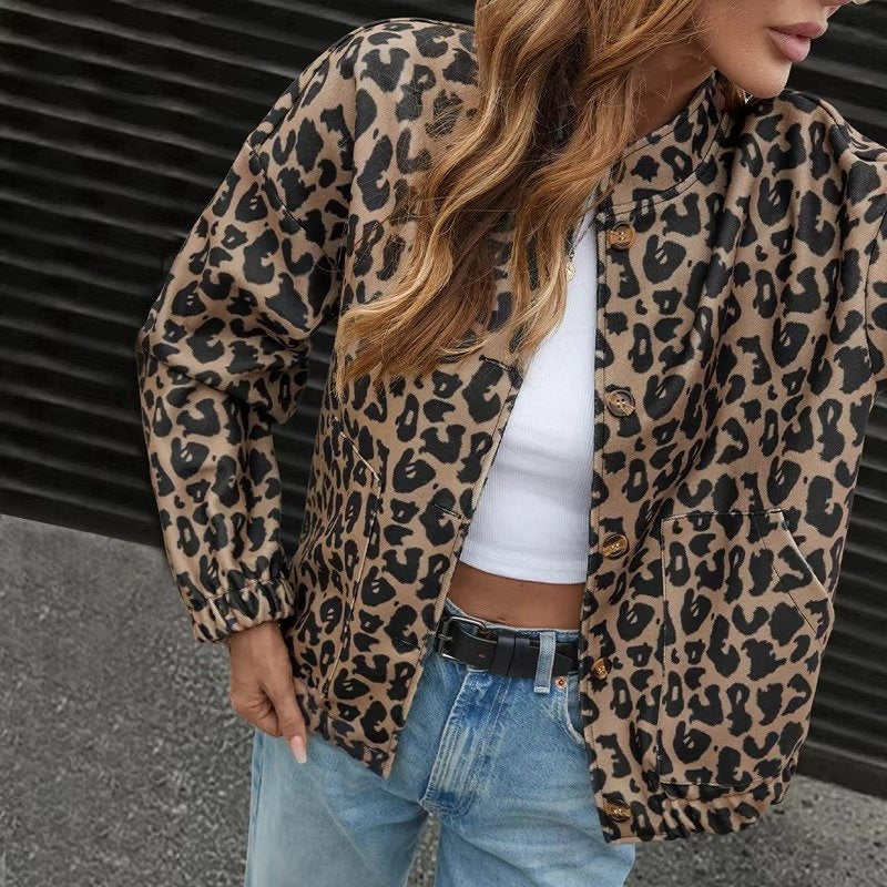 Women's Leopard Bomber Jacket