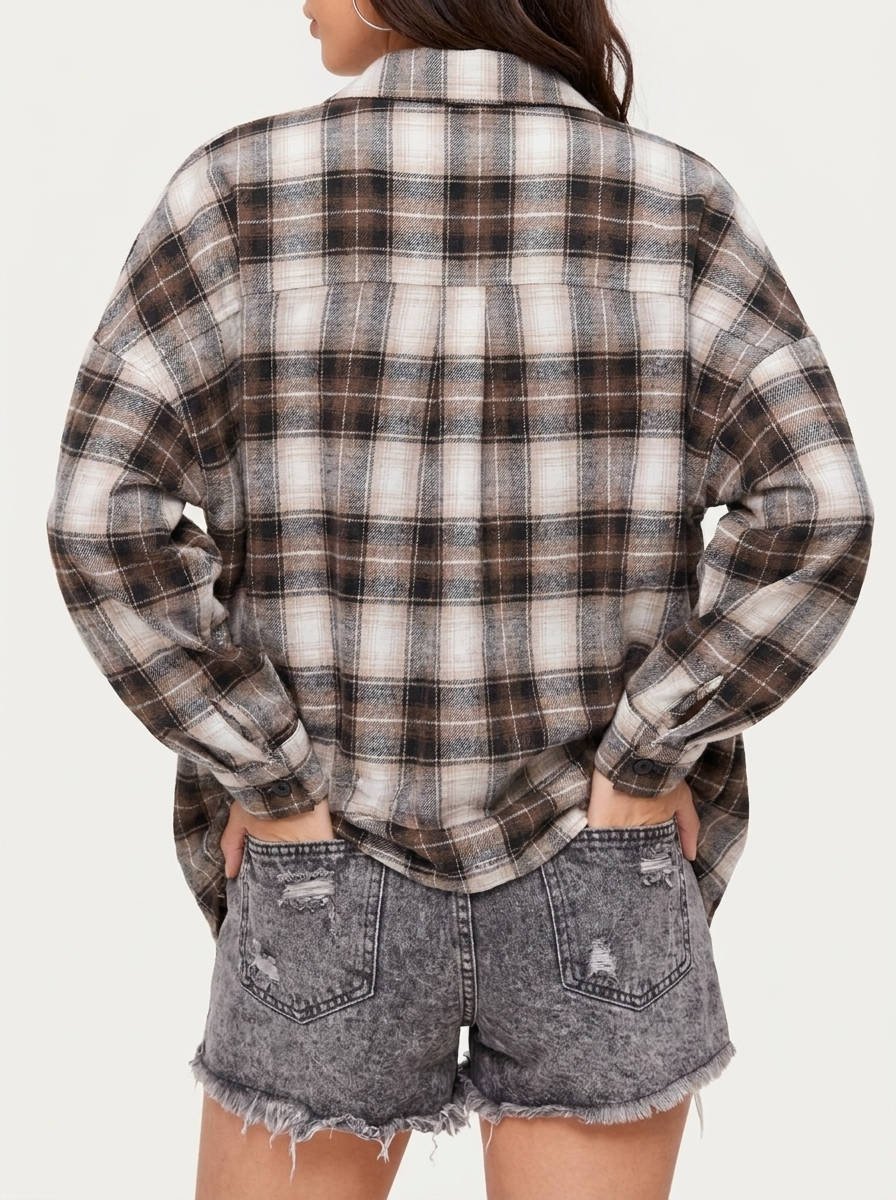 Women's Oversized Plaid Flannel Shacket
