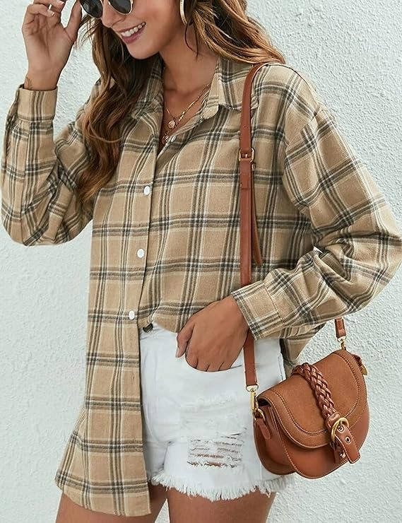 Women's Oversized Plaid Flannel Shacket